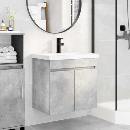 vidaXL Bathroom Vanity Unit with Tap Concrete Grey 61 x 40 x 74.5 cm 1