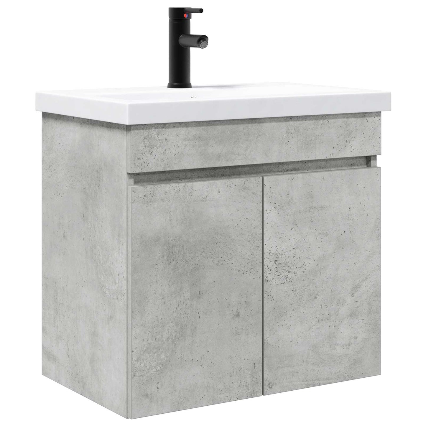 vidaXL Bathroom Vanity Unit with Tap Concrete Grey 61 x 40 x 74.5 cm 2