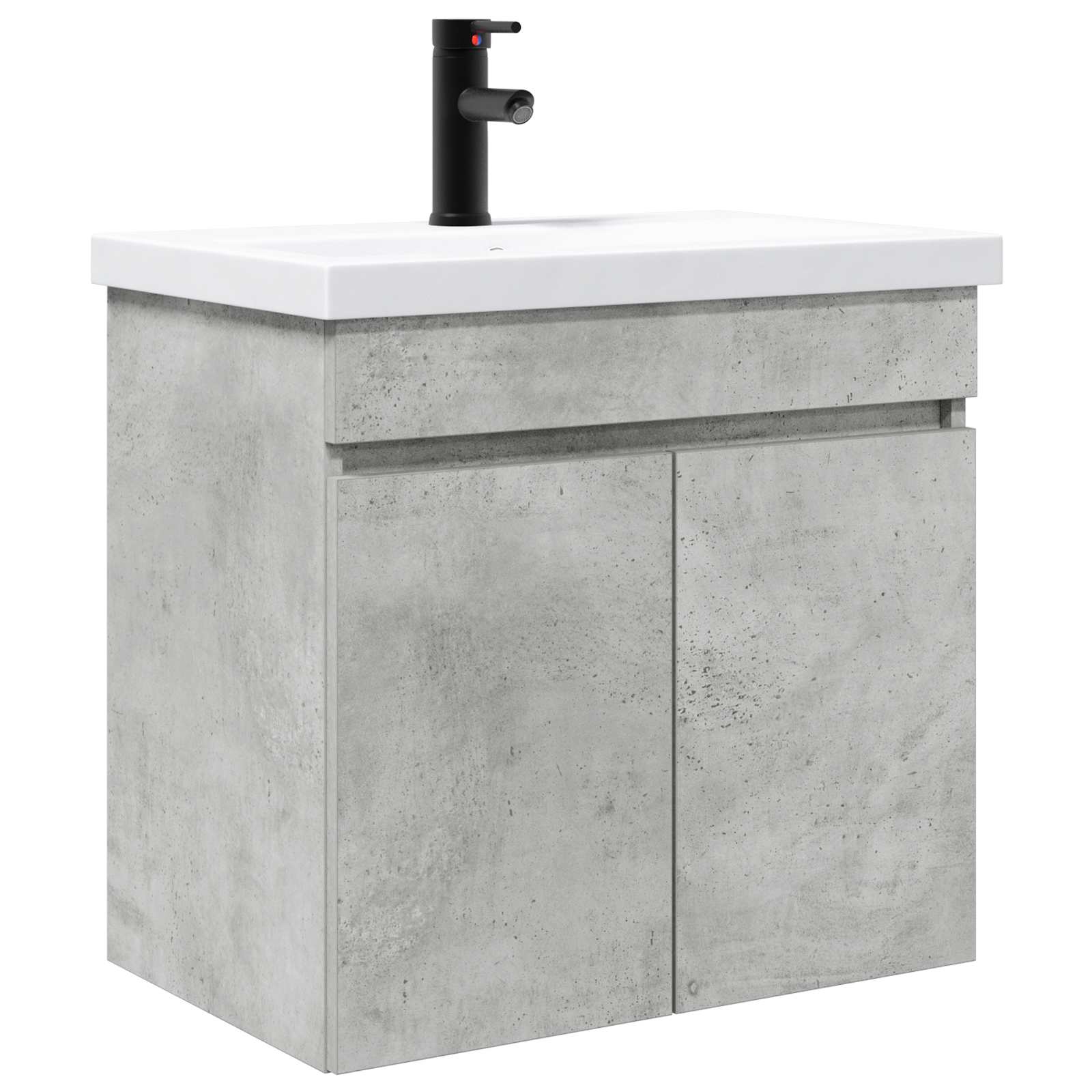 vidaXL Bathroom Vanity Unit with Tap Concrete Grey 61 x 40 x 74.5 cm 2