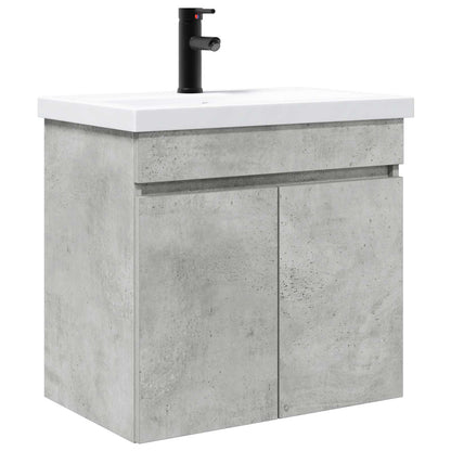 vidaXL Bathroom Vanity Unit with Tap Concrete Grey 61 x 40 x 74.5 cm 2