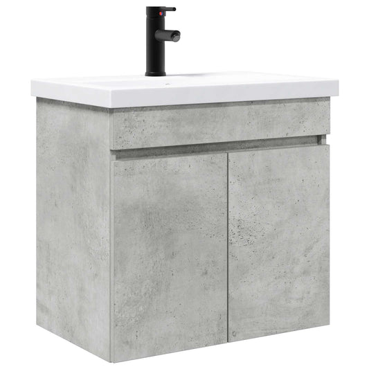 vidaXL Bathroom Vanity Unit with Tap Concrete Grey 61 x 40 x 74.5 cm 2