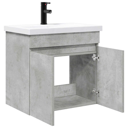 vidaXL Bathroom Vanity Unit with Tap Concrete Grey 61 x 40 x 74.5 cm 4