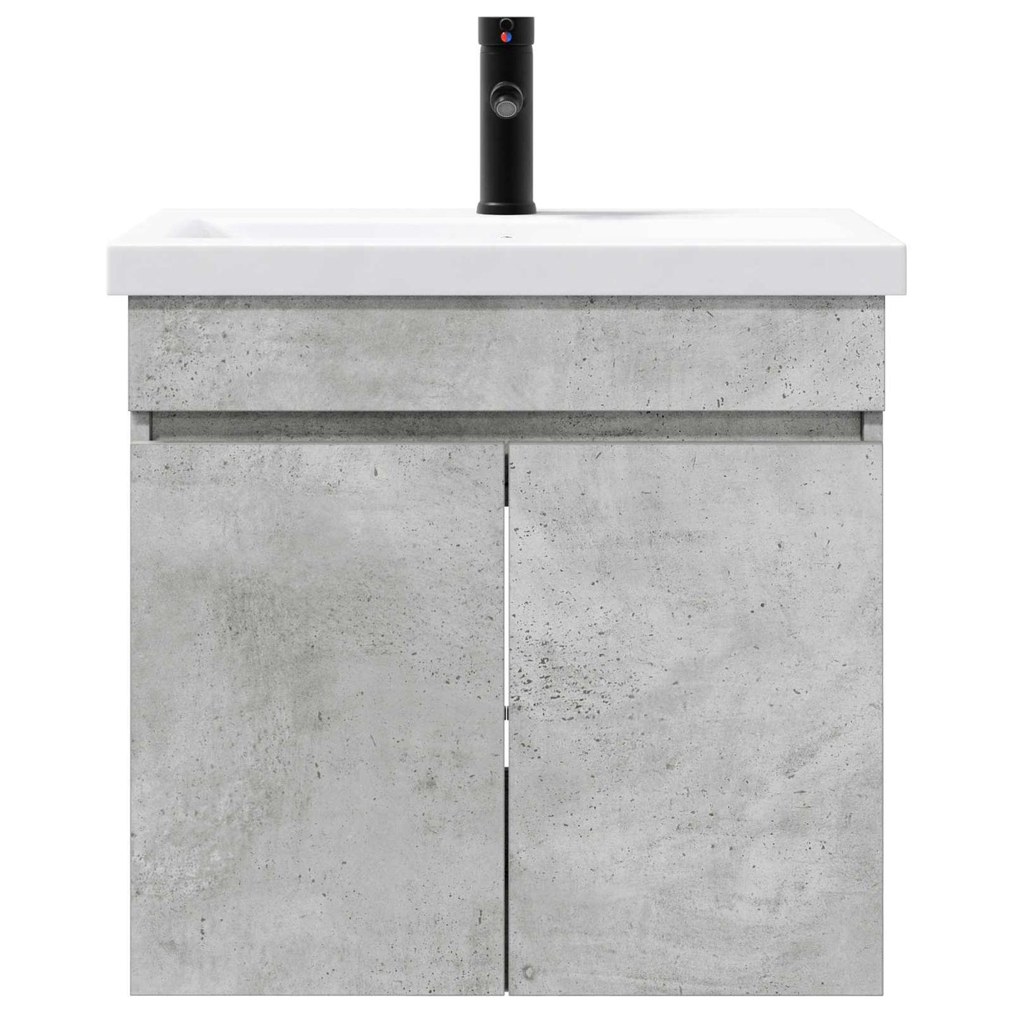 vidaXL Bathroom Vanity Unit with Tap Concrete Grey 61 x 40 x 74.5 cm 5