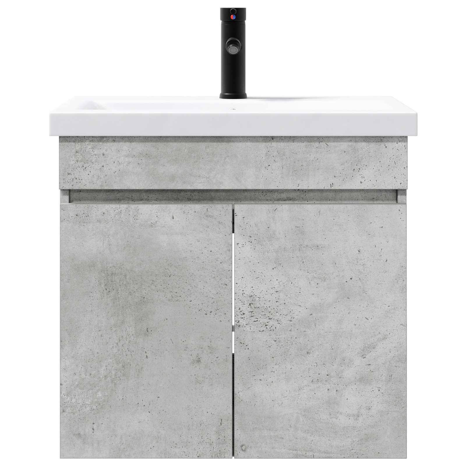 vidaXL Bathroom Vanity Unit with Tap Concrete Grey 61 x 40 x 74.5 cm 5