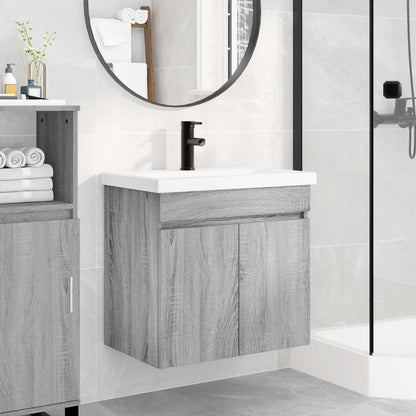 vidaXL Bathroom Vanity Unit with Tap Grey Sonoma 61 x 40 x 74.5 cm 1