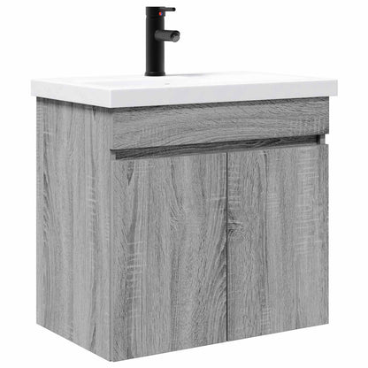 vidaXL Bathroom Vanity Unit with Tap Grey Sonoma 61 x 40 x 74.5 cm 2