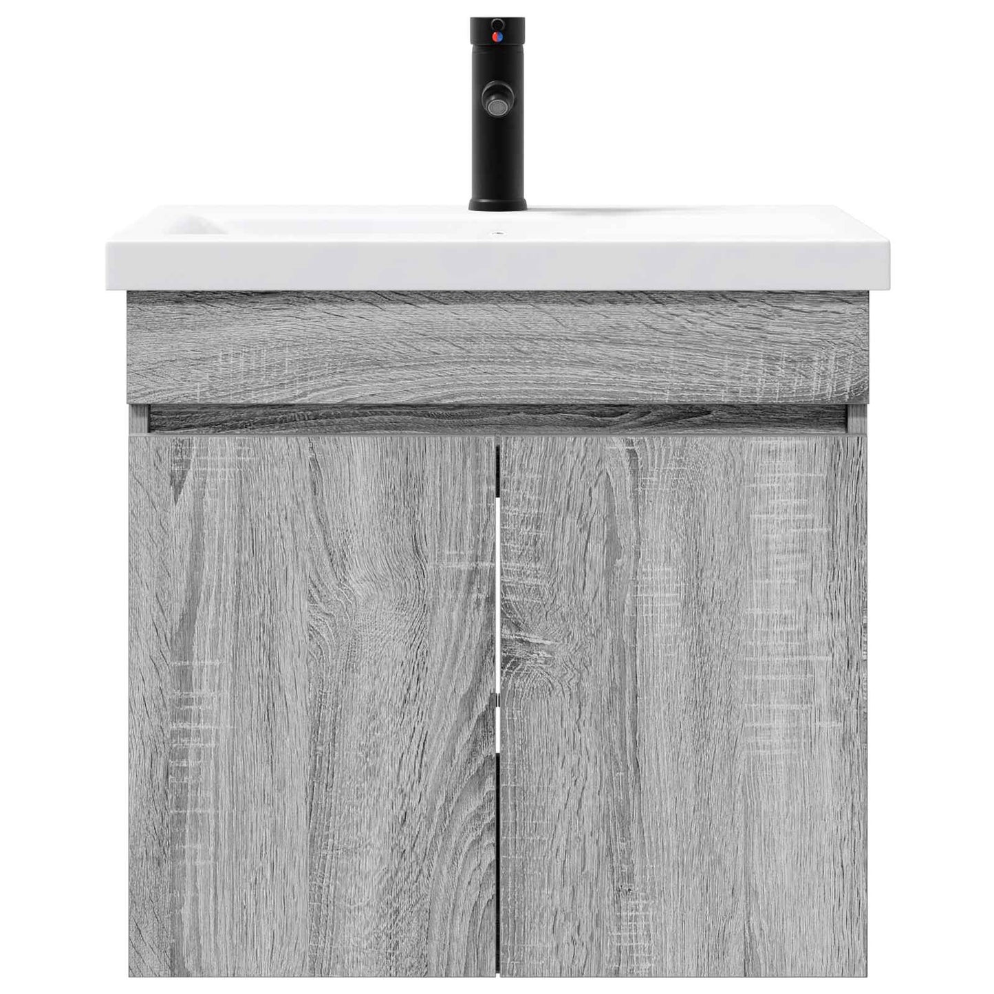 vidaXL Bathroom Vanity Unit with Tap Grey Sonoma 61 x 40 x 74.5 cm 5
