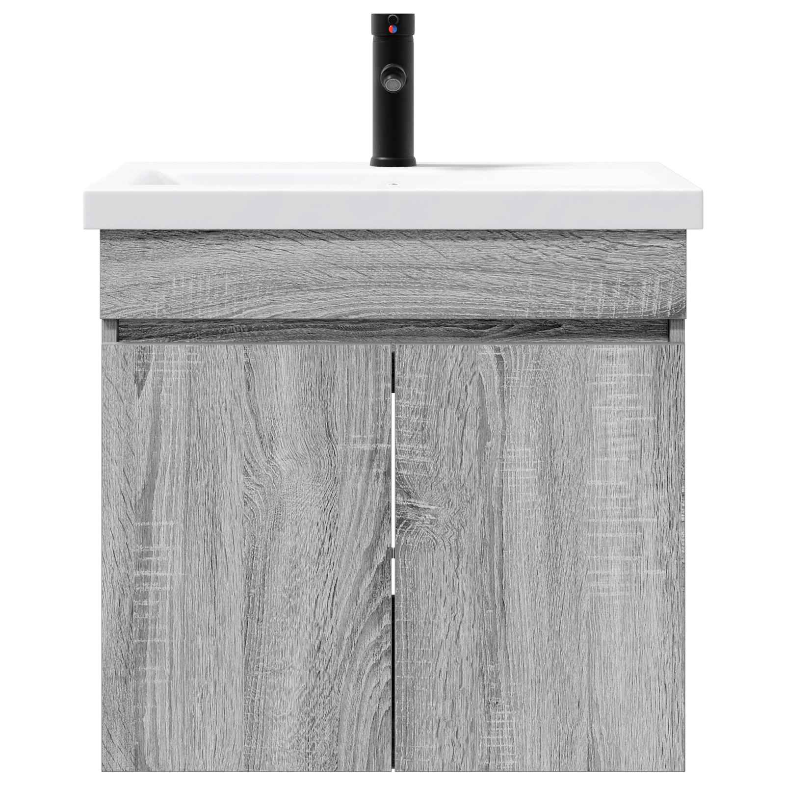 vidaXL Bathroom Vanity Unit with Tap Grey Sonoma 61 x 40 x 74.5 cm 5