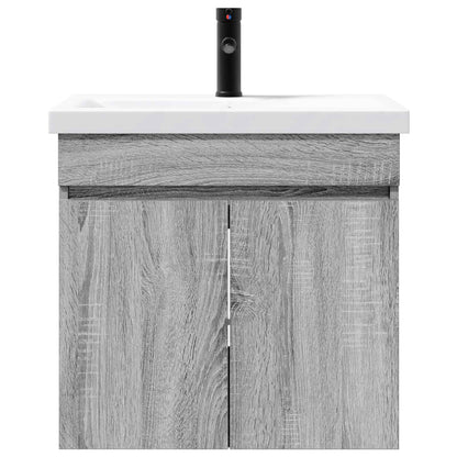 vidaXL Bathroom Vanity Unit with Tap Grey Sonoma 61 x 40 x 74.5 cm 5
