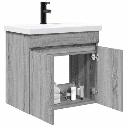 vidaXL Bathroom Vanity Unit with Tap Grey Sonoma 61 x 40 x 74.5 cm 3