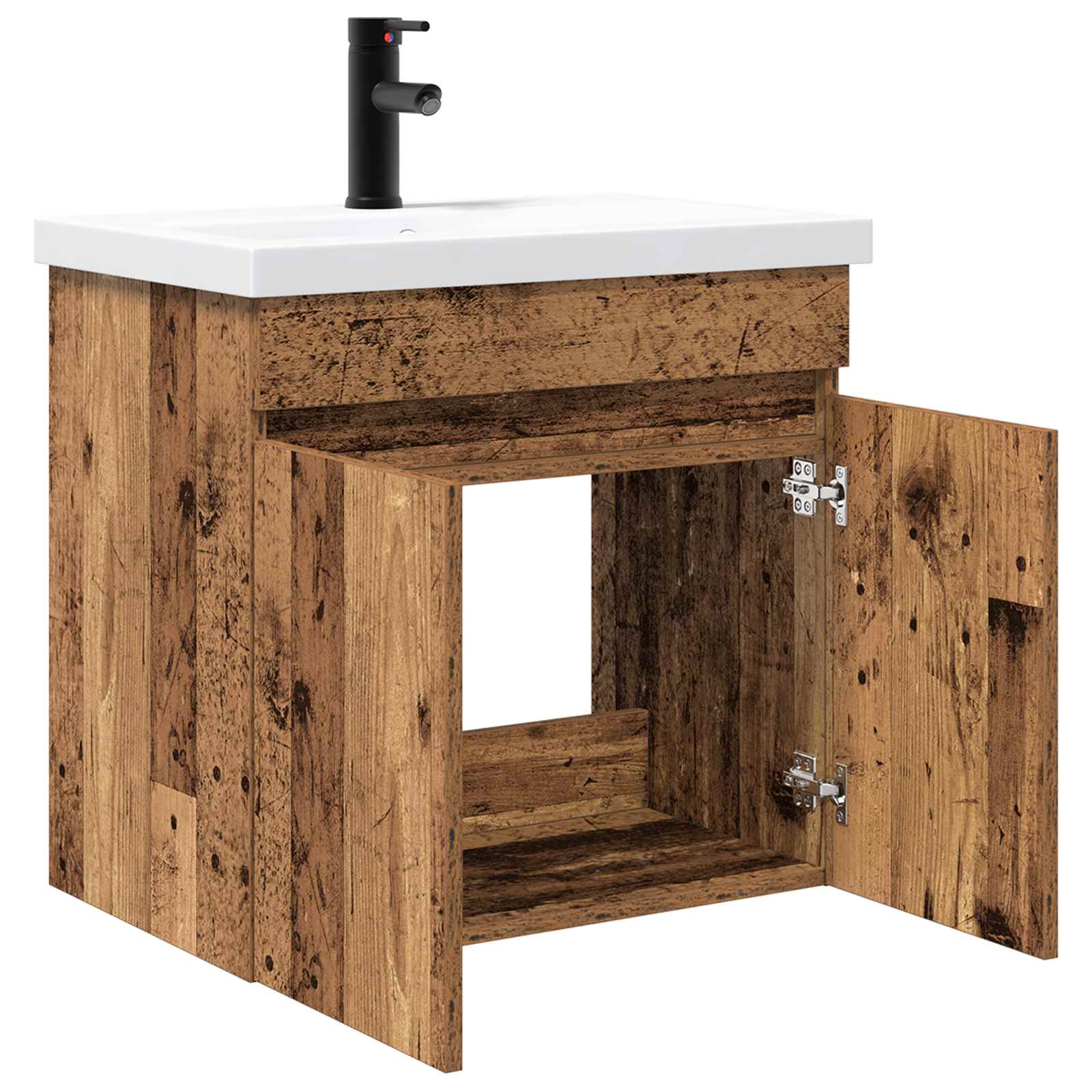 vidaXL Bathroom Vanity Unit with Tap Old Wood 61 x 40 x 74.5 cm 4