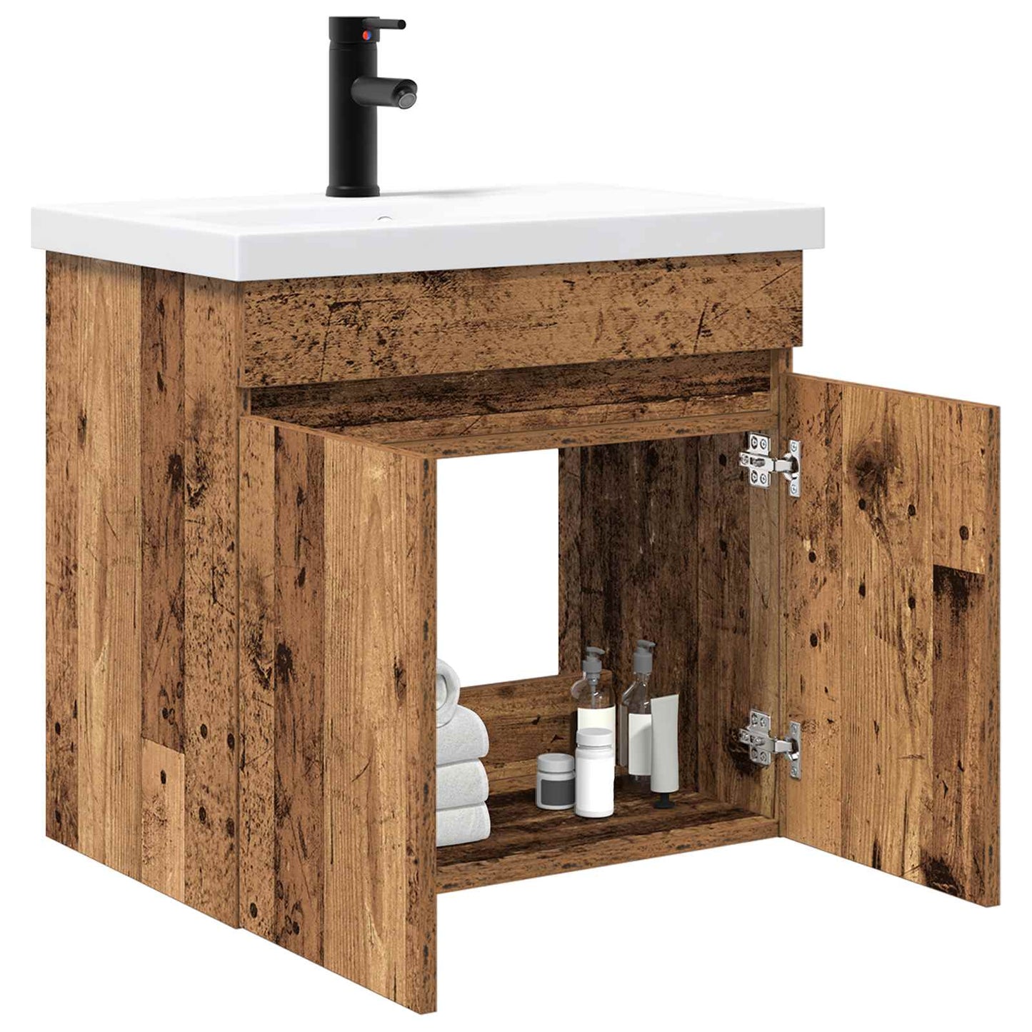vidaXL Bathroom Vanity Unit with Tap Old Wood 61 x 40 x 74.5 cm 3