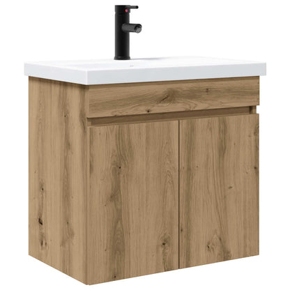 vidaXL Bathroom Vanity Unit with Tap Artisan Oak 61 x 40 x 74.5 cm 2