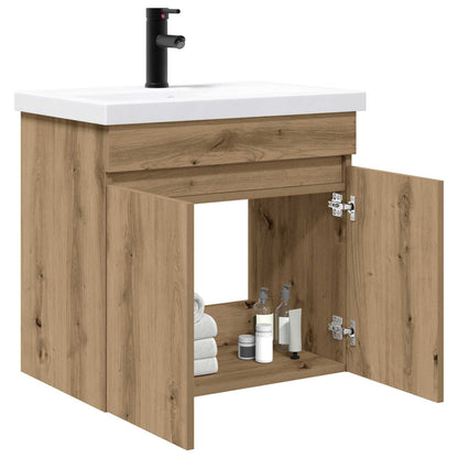vidaXL Bathroom Vanity Unit with Tap Artisan Oak 61 x 40 x 74.5 cm 3