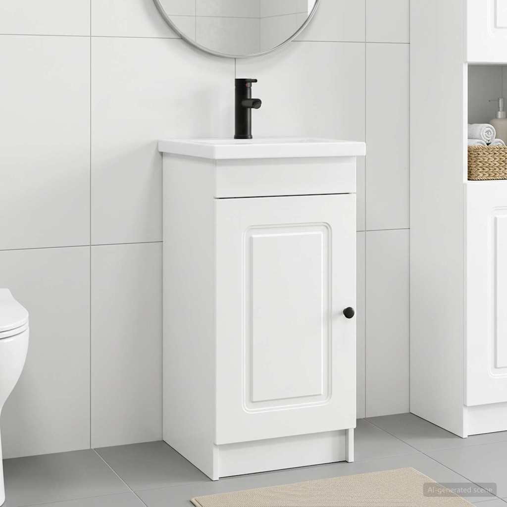 vidaXL Bathroom Vanity with Sink White 42 x 40 x 84.5 cm 1