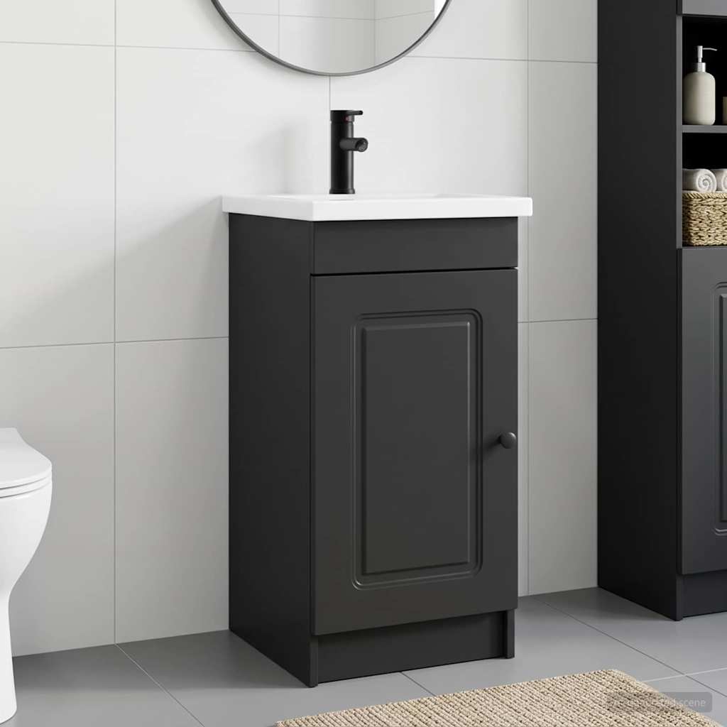 vidaXL Bathroom Vanity with Sink Black 42 x 40 x 84.5 cm 1