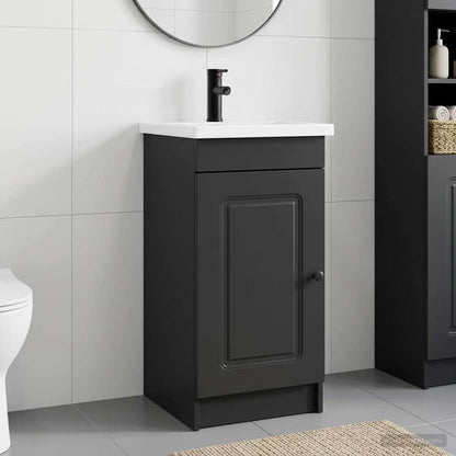 vidaXL Bathroom Vanity with Sink Black 42 x 40 x 84.5 cm 1