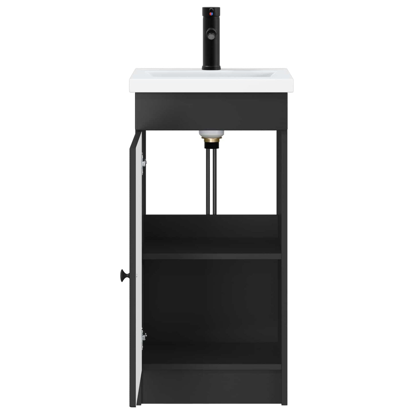 vidaXL Bathroom Vanity with Sink Black 42 x 40 x 84.5 cm 4