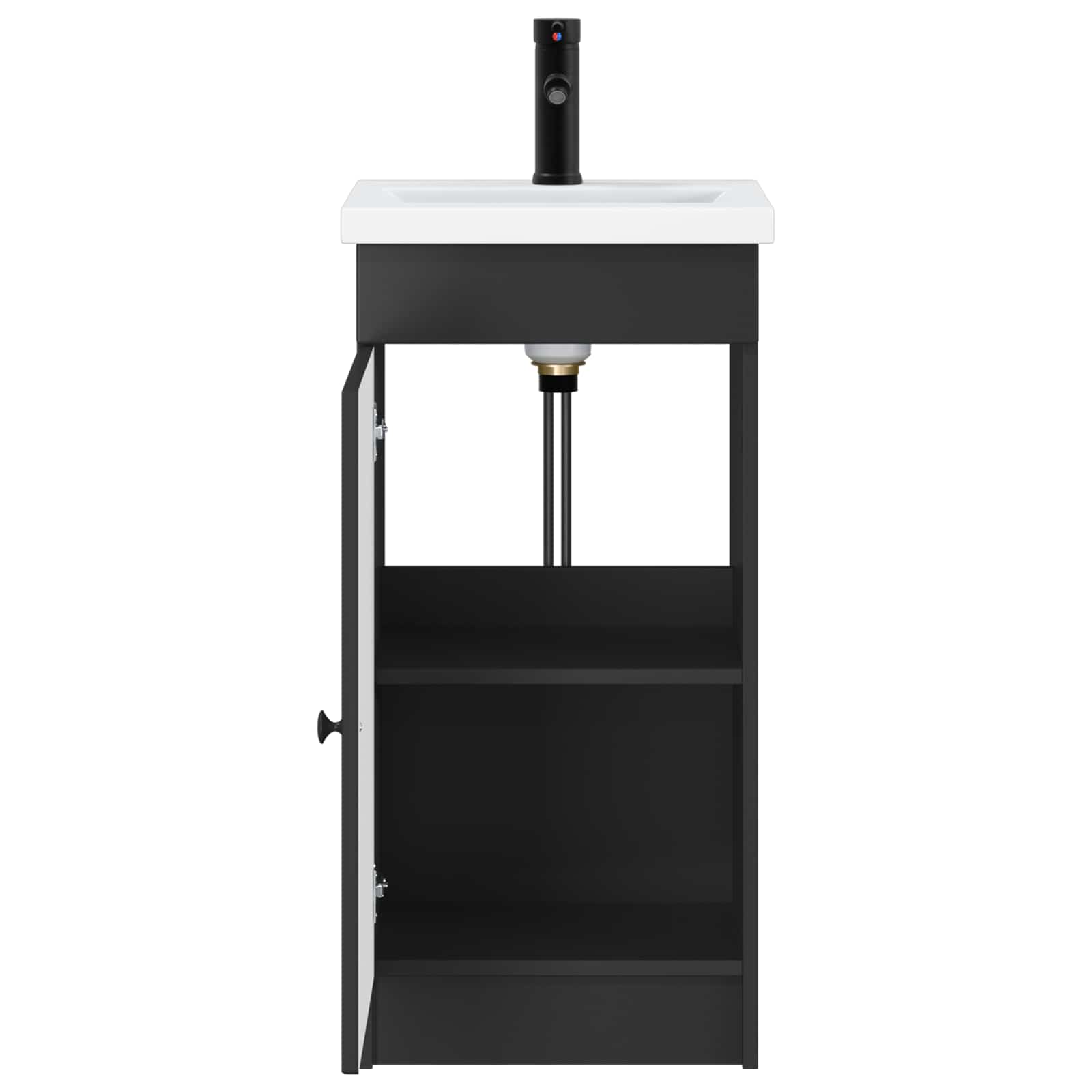 vidaXL Bathroom Vanity with Sink Black 42 x 40 x 84.5 cm 4
