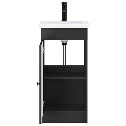 vidaXL Bathroom Vanity with Sink Black 42 x 40 x 84.5 cm 4