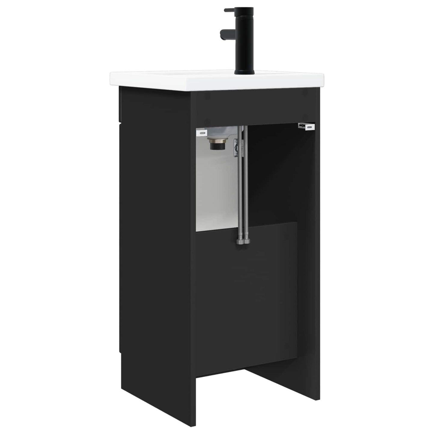 vidaXL Bathroom Vanity with Sink Black 42 x 40 x 84.5 cm 6