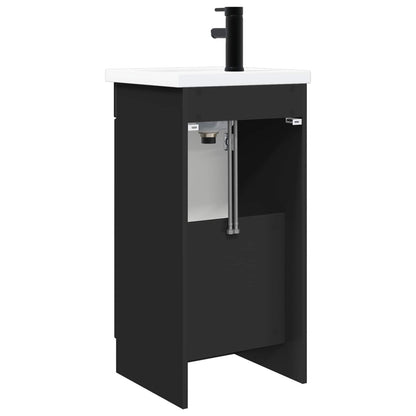 vidaXL Bathroom Vanity with Sink Black 42 x 40 x 84.5 cm 6
