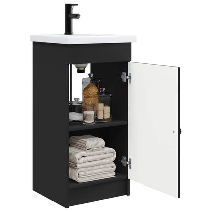 vidaXL Bathroom Vanity with Sink Black 42 x 40 x 84.5 cm 3