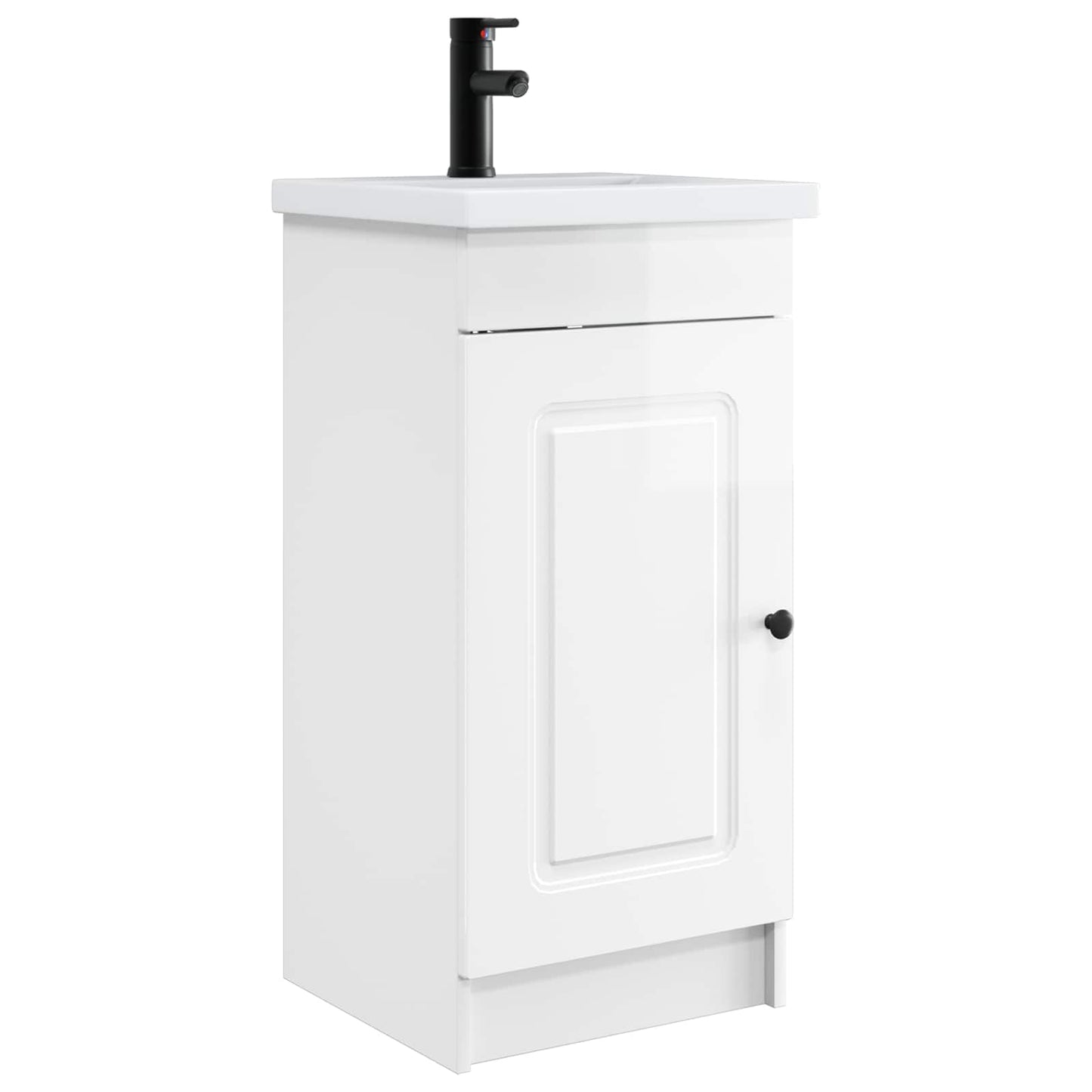 vidaXL Bathroom Vanity with Sink High Gloss White 42 x 40 x 84.5 cm 2