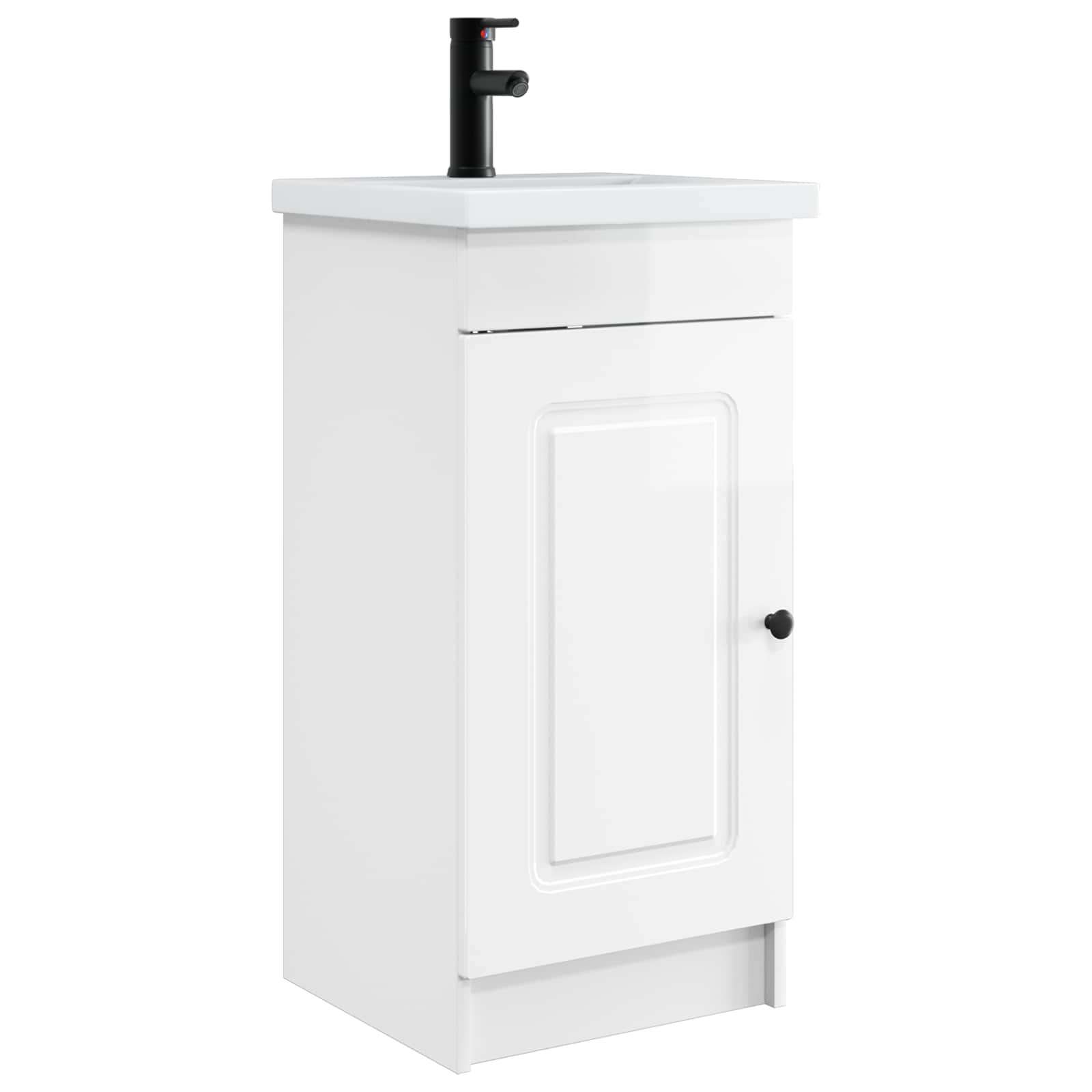 vidaXL Bathroom Vanity with Sink High Gloss White 42 x 40 x 84.5 cm 2