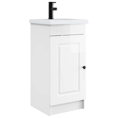 vidaXL Bathroom Vanity with Sink High Gloss White 42 x 40 x 84.5 cm 2