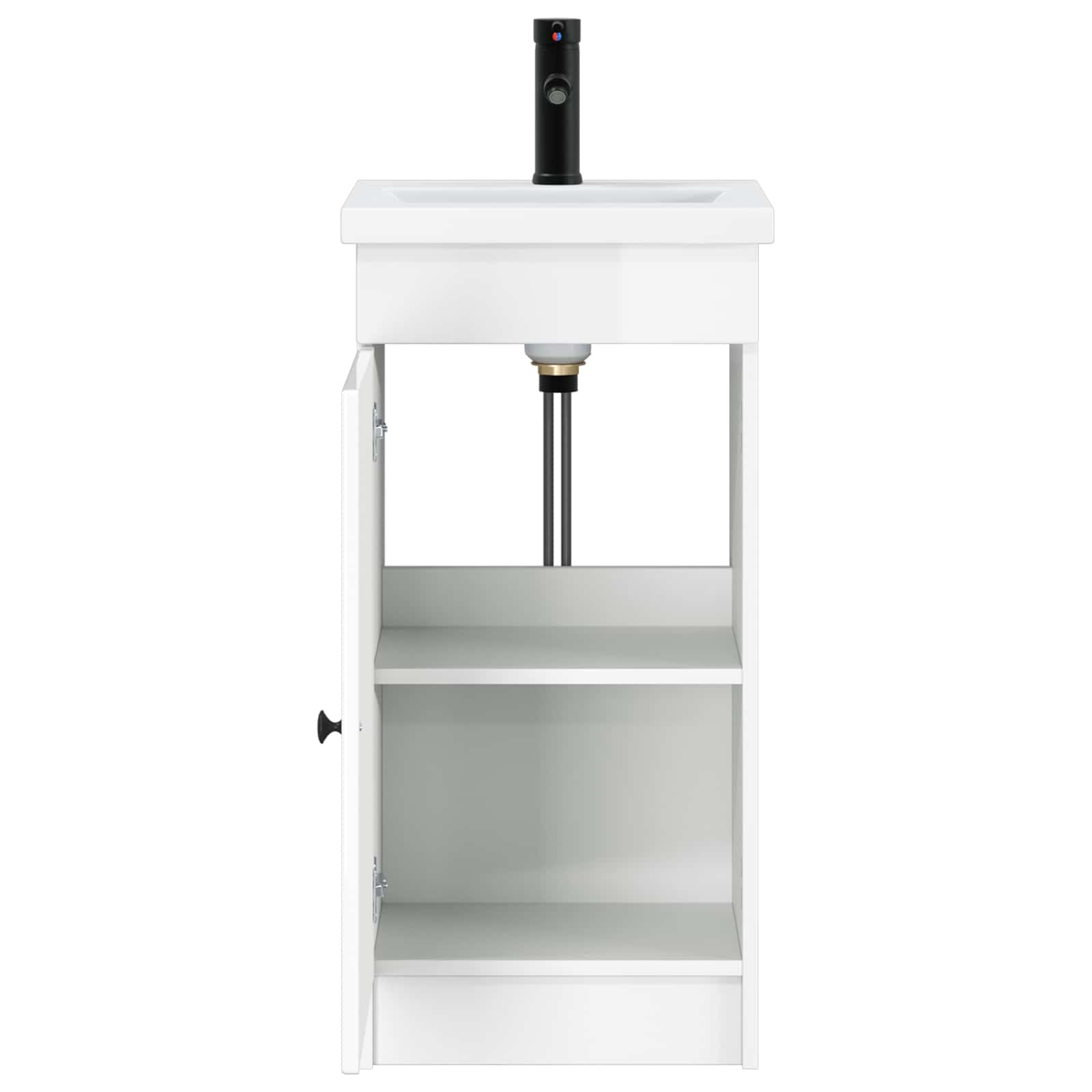 vidaXL Bathroom Vanity with Sink High Gloss White 42 x 40 x 84.5 cm 4