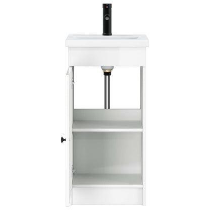 vidaXL Bathroom Vanity with Sink High Gloss White 42 x 40 x 84.5 cm 4