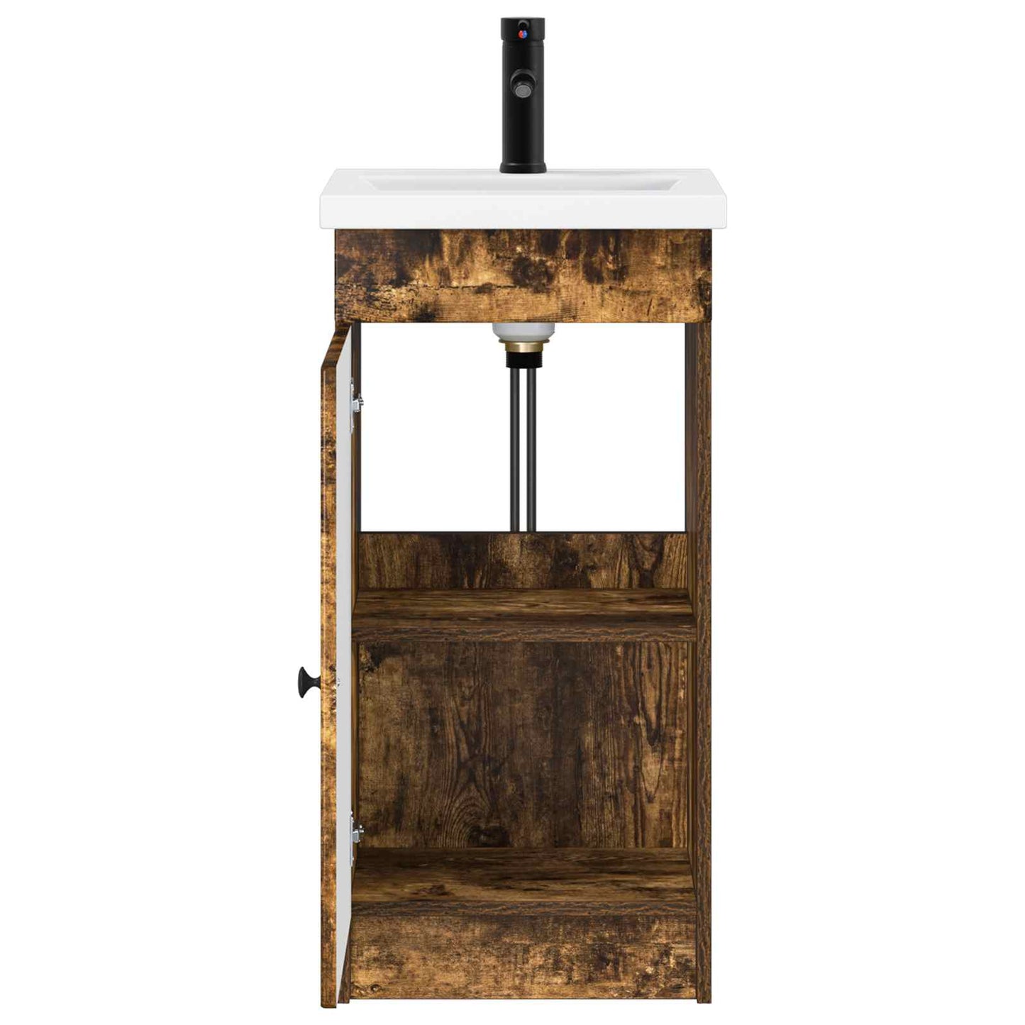 vidaXL Bathroom Vanity with Sink Smoked Oak 42 x 40 x 84.5 cm 4
