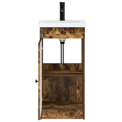 vidaXL Bathroom Vanity with Sink Smoked Oak 42 x 40 x 84.5 cm 4