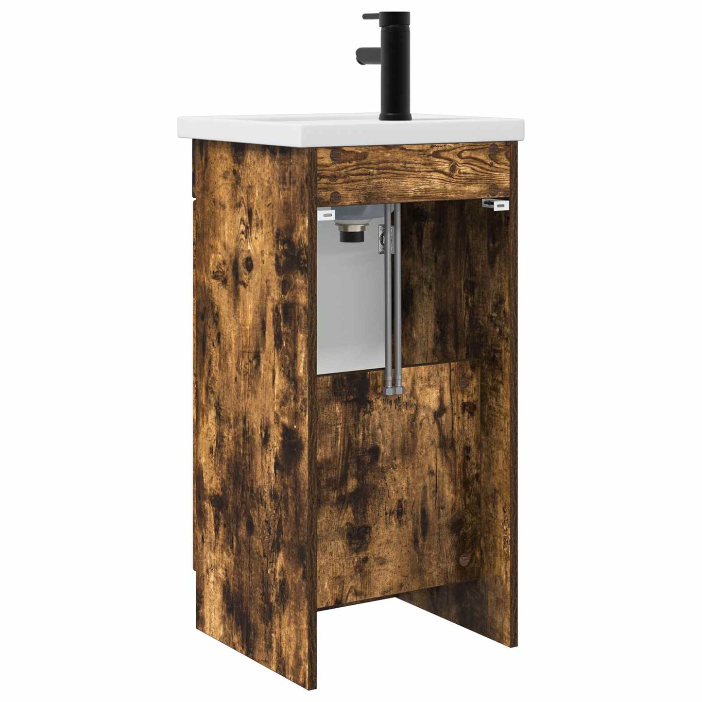 vidaXL Bathroom Vanity with Sink Smoked Oak 42 x 40 x 84.5 cm 6
