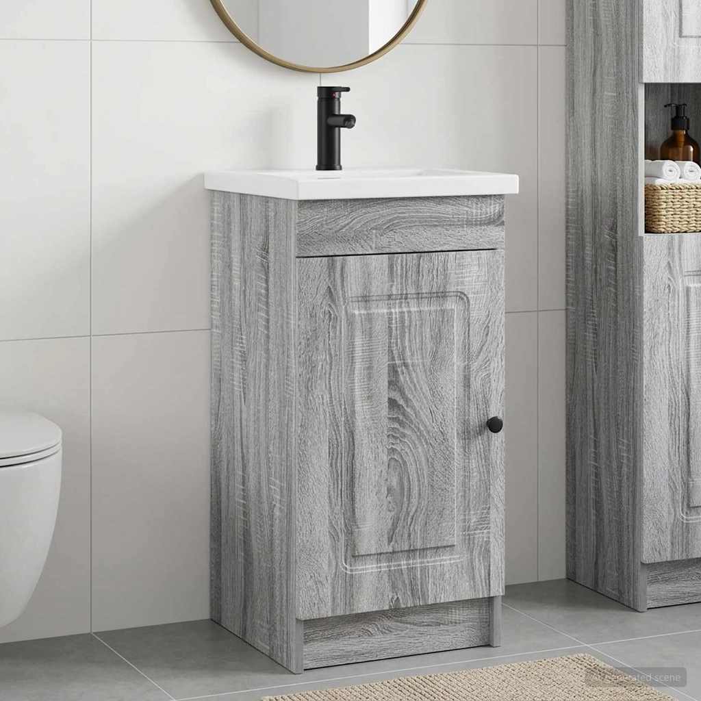 vidaXL Bathroom Vanity with Sink Grey Sonoma 42 x 40 x 84.5 cm 1