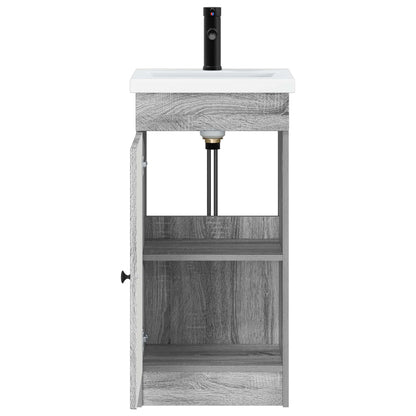 vidaXL Bathroom Vanity with Sink Grey Sonoma 42 x 40 x 84.5 cm 4