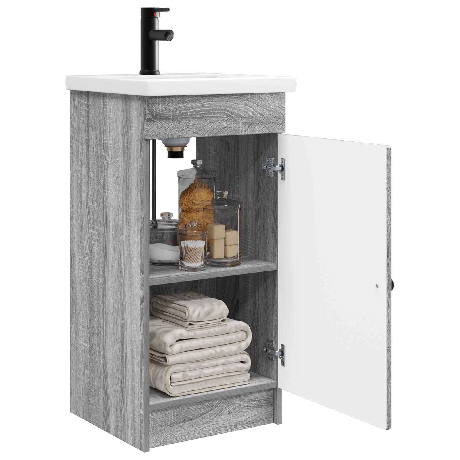 vidaXL Bathroom Vanity with Sink Grey Sonoma 42 x 40 x 84.5 cm 3