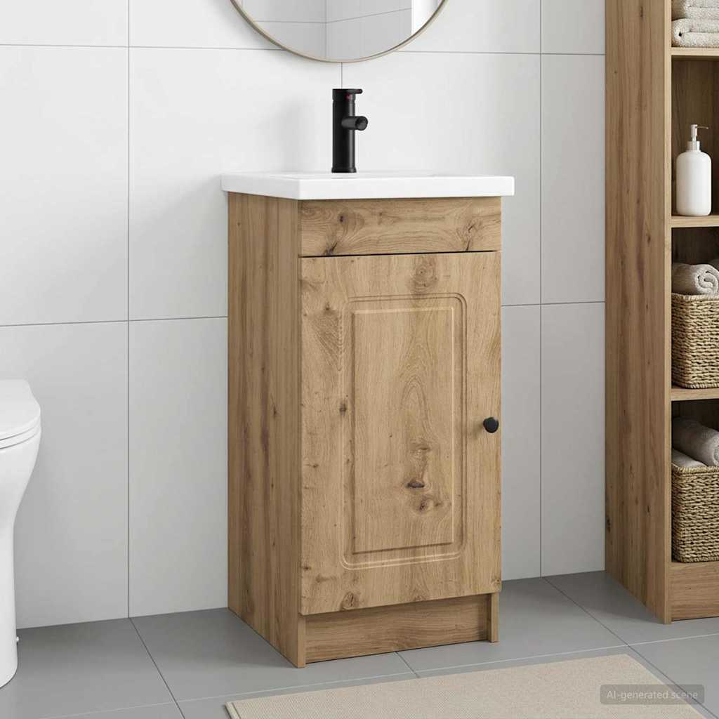 vidaXL Bathroom Vanity with Sink Artisan Oak 42 x 40 x 84.5 cm 1