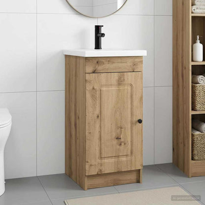 vidaXL Bathroom Vanity with Sink Artisan Oak 42 x 40 x 84.5 cm 1