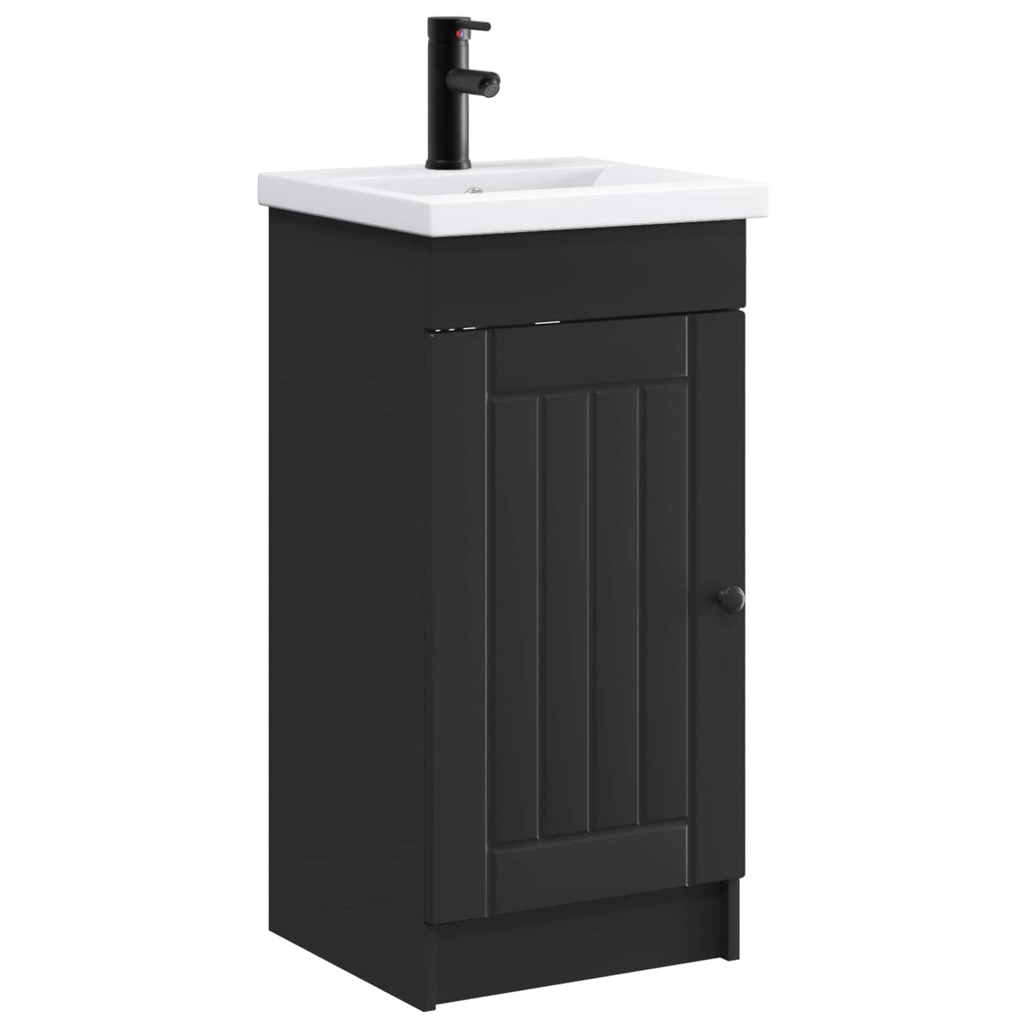 vidaXL Bathroom Vanity with Sink Black 42 x 40 x 84.5 cm 2