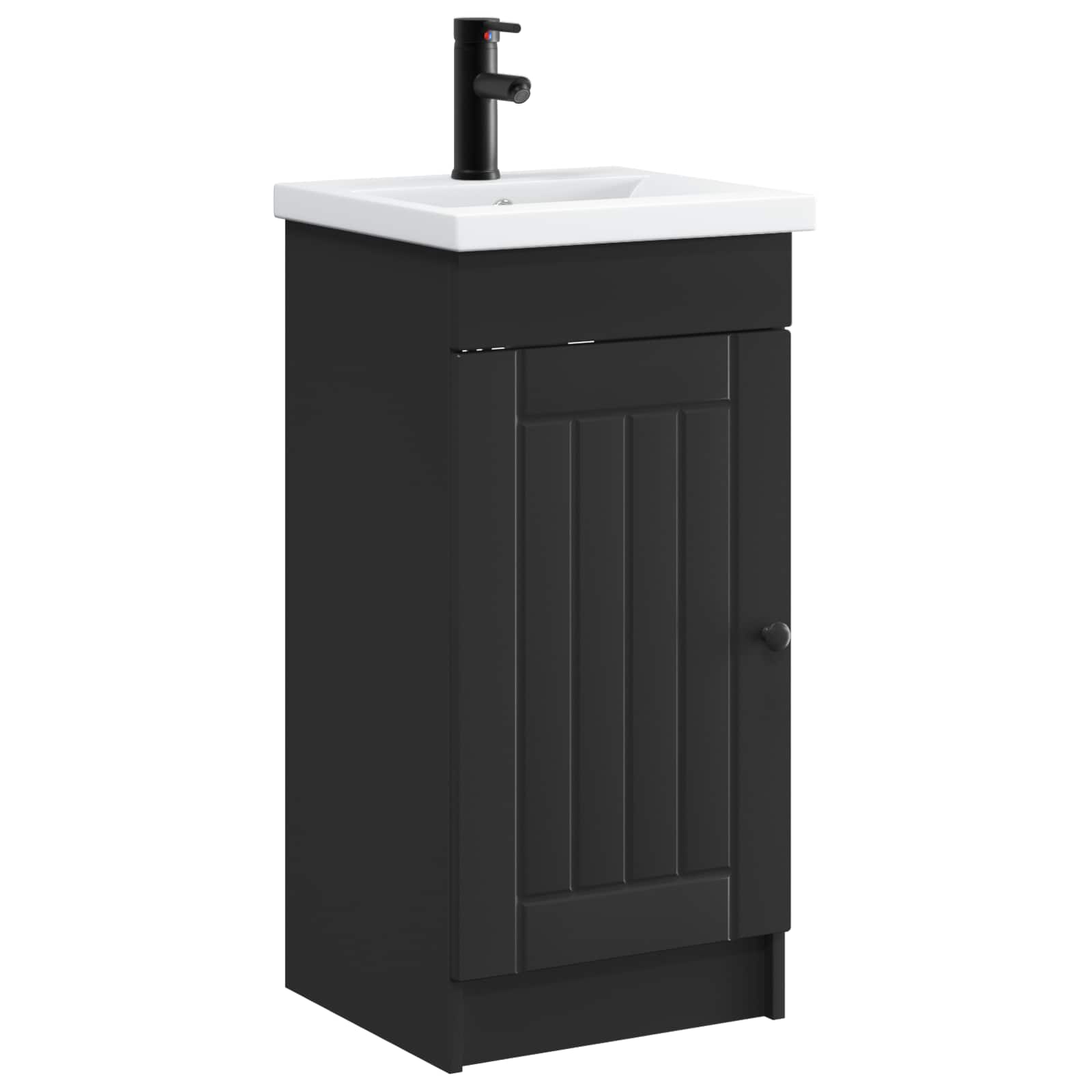 vidaXL Bathroom Vanity with Sink Black 42 x 40 x 84.5 cm 2