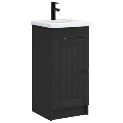 vidaXL Bathroom Vanity with Sink Black 42 x 40 x 84.5 cm 2