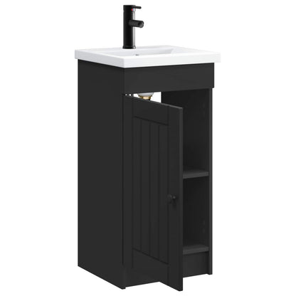 vidaXL Bathroom Vanity with Sink Black 42 x 40 x 84.5 cm 4