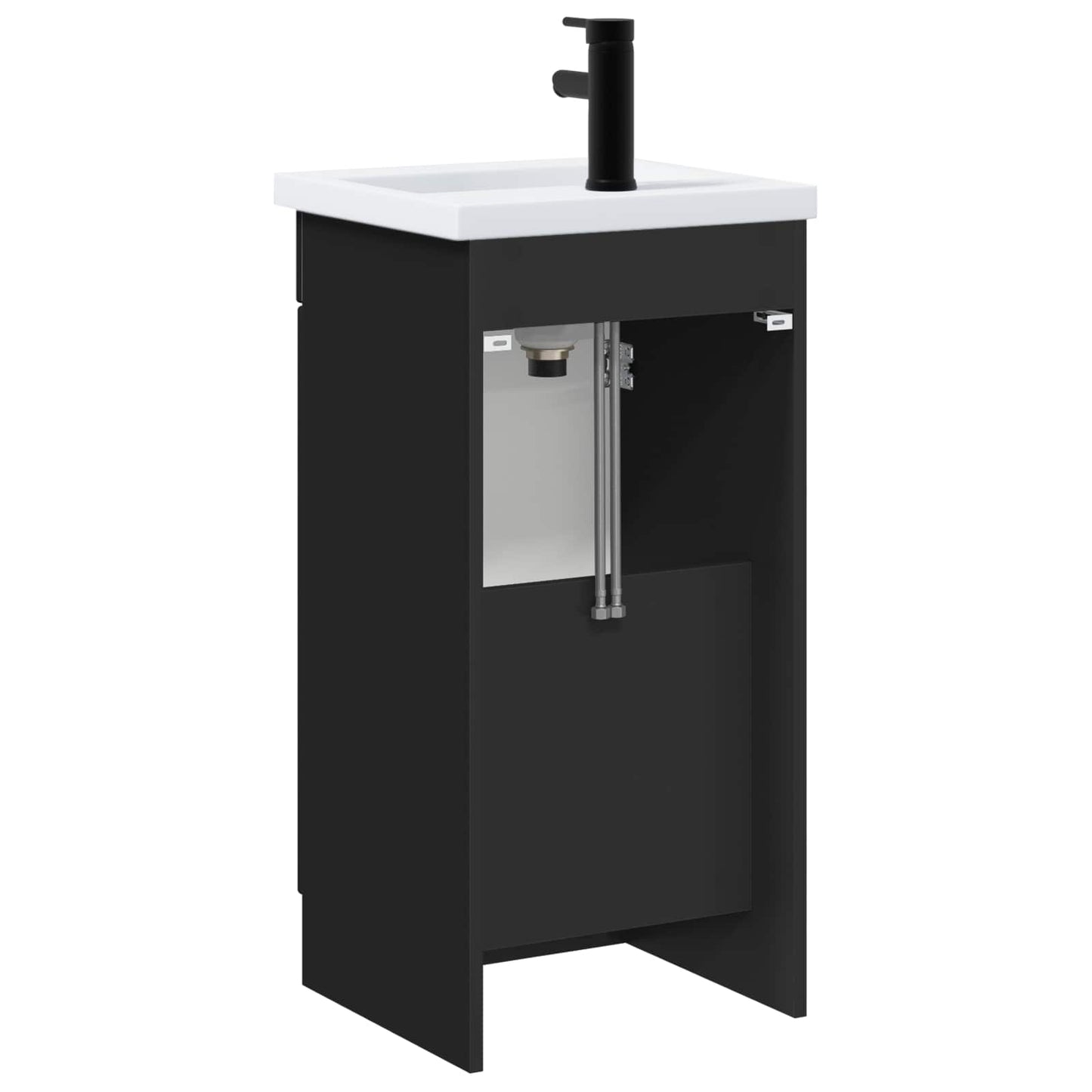 vidaXL Bathroom Vanity with Sink Black 42 x 40 x 84.5 cm 6