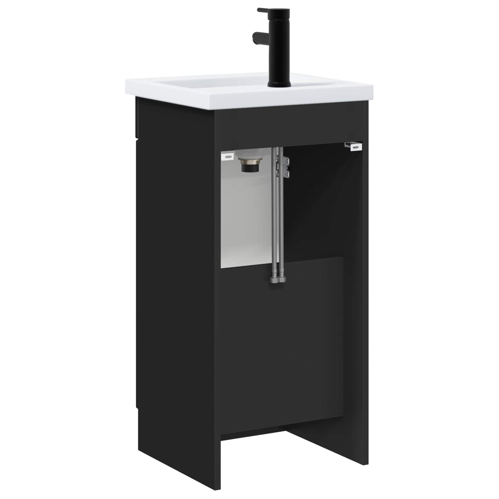 vidaXL Bathroom Vanity with Sink Black 42 x 40 x 84.5 cm 6