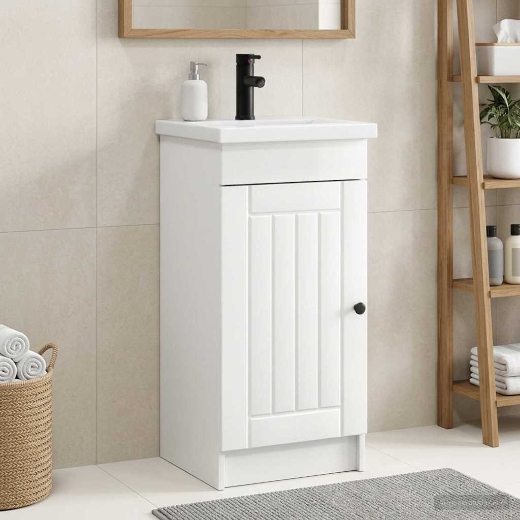 vidaXL Bathroom Vanity with Sink High Gloss White 42 x 40 x 84.5 cm 1