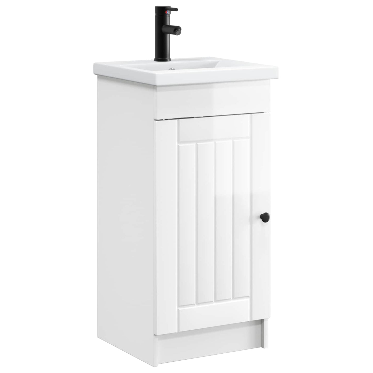 vidaXL Bathroom Vanity with Sink High Gloss White 42 x 40 x 84.5 cm 2