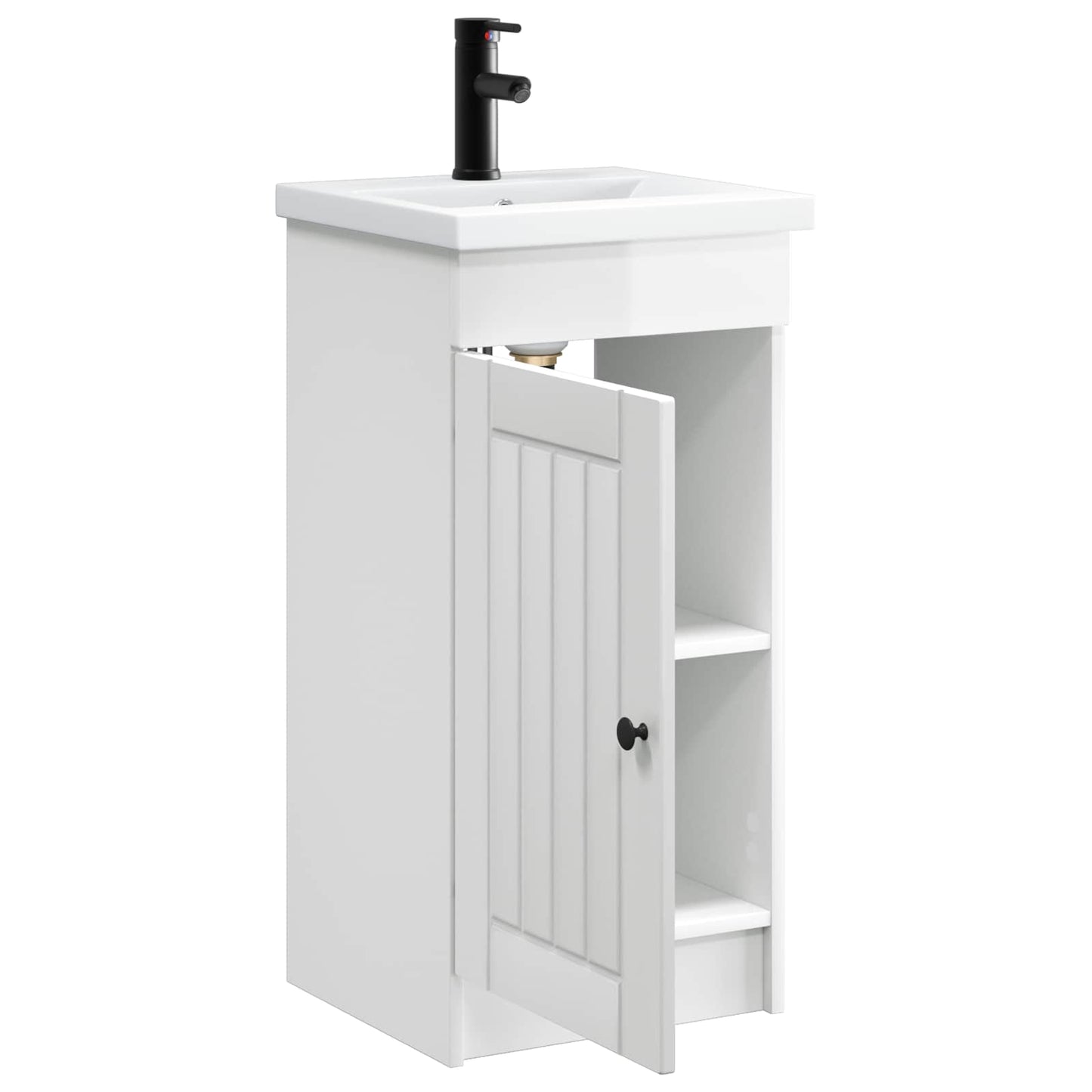 vidaXL Bathroom Vanity with Sink High Gloss White 42 x 40 x 84.5 cm 4