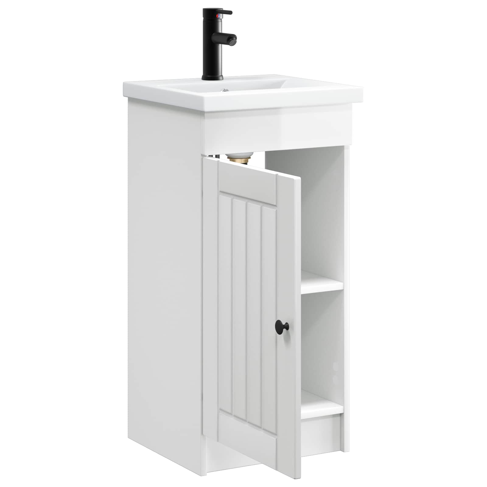 vidaXL Bathroom Vanity with Sink High Gloss White 42 x 40 x 84.5 cm 4